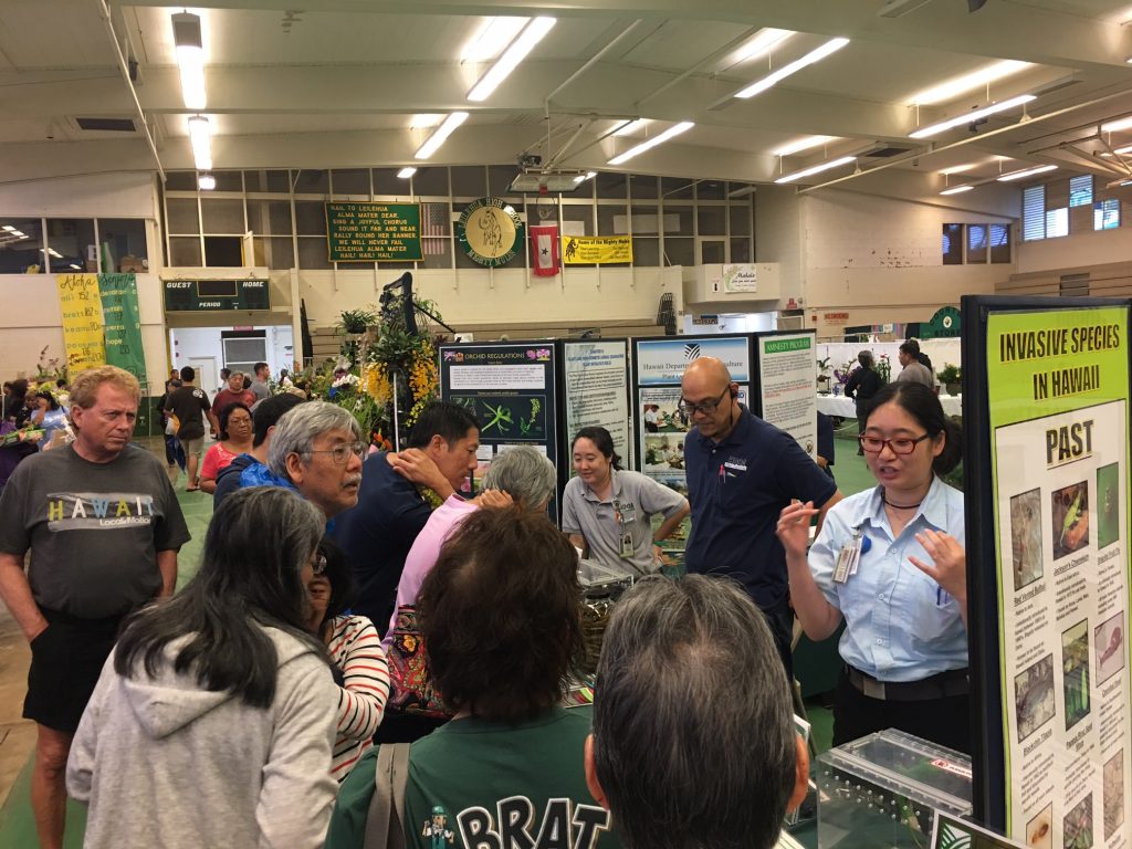 Informational booth by HDOA's Plant Quarantine Branch was a busy attraction at the Kunia Orchid Show in Wahiawa, Oahu in March 2018 1